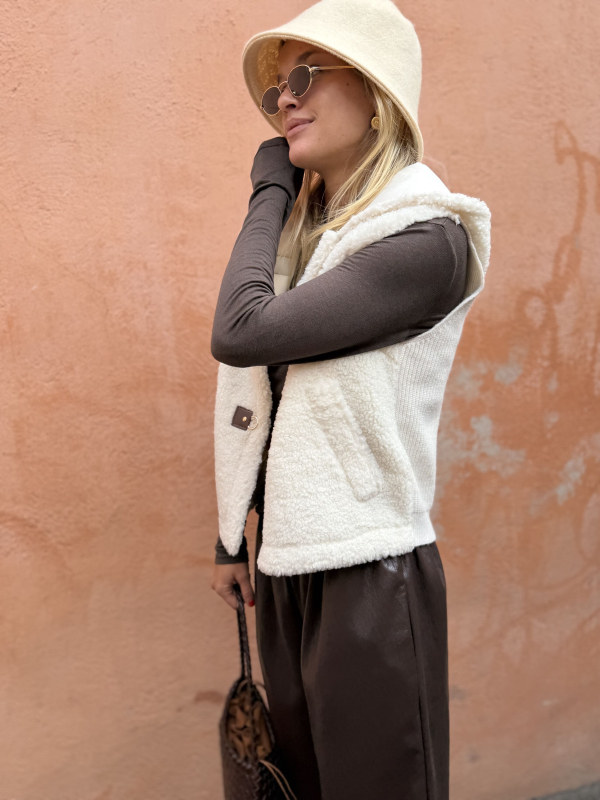 Veste moutonnée écrue - Précommande