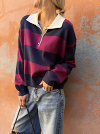 Pull HUNTER marine/bordeaux
