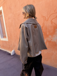 DAKOTA light khaki short trench coat - Pre-order