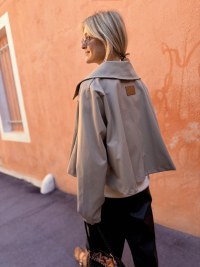 DAKOTA light khaki short trench coat - Pre-order