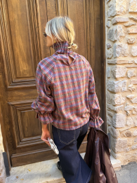 LOHAN burgundy checked blouse