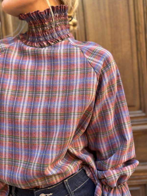 LOHAN burgundy checked blouse