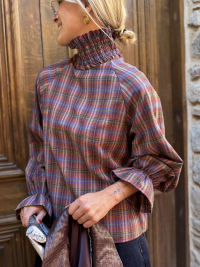 LOHAN burgundy checked blouse