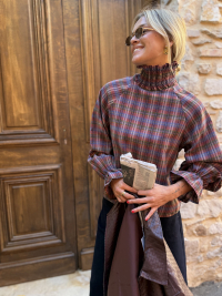 LOHAN burgundy checked blouse