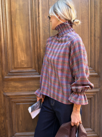 LOHAN burgundy checked blouse