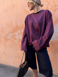BIARRITZ navy/burgundy shirt