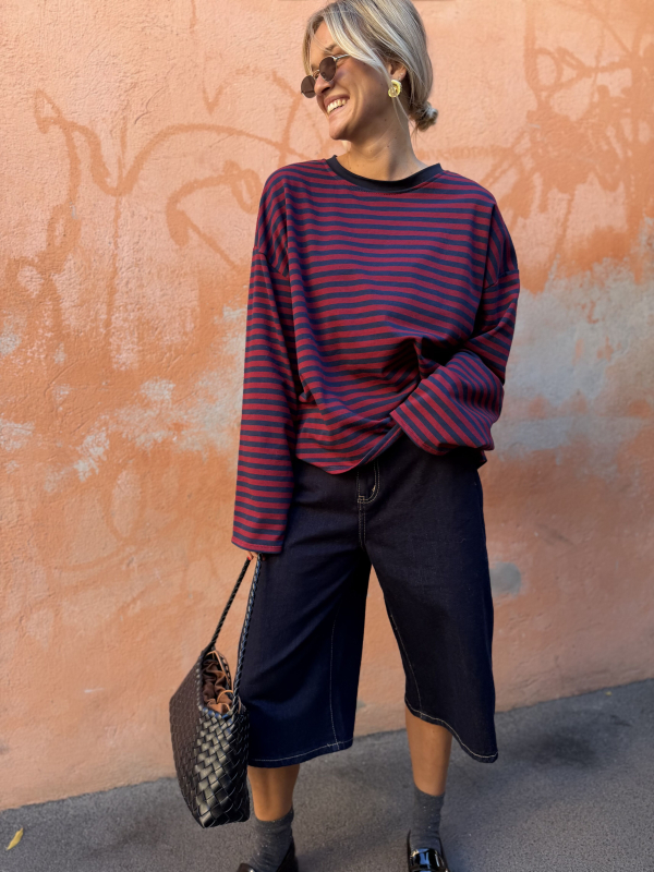 BIARRITZ navy/burgundy shirt