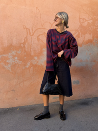 BIARRITZ navy/burgundy shirt