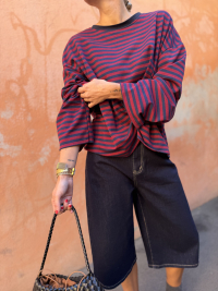 BIARRITZ navy/burgundy shirt
