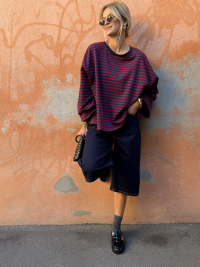 BIARRITZ navy/burgundy shirt