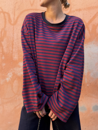 BIARRITZ navy/burgundy shirt