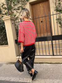 Red/pink striped sweater