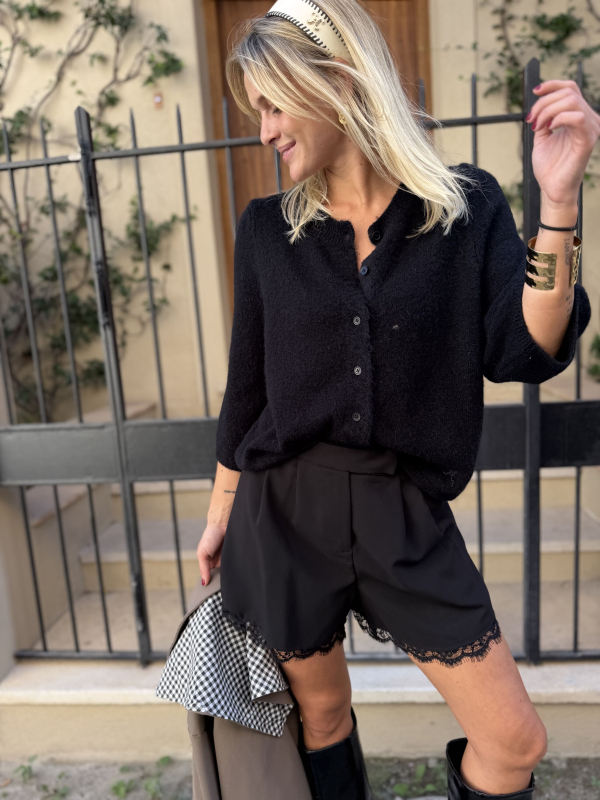 Black 3/4 sleeve vest