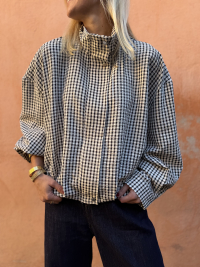 LEXI vichy checkered bomber jacket