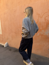 LEXI vichy checkered bomber jacket