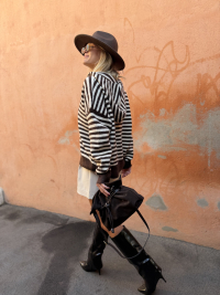MARINIERE chocolate/ecru striped vest