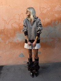 MARINIERE chocolate/ecru striped vest