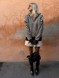 MARINIERE chocolate/ecru striped vest