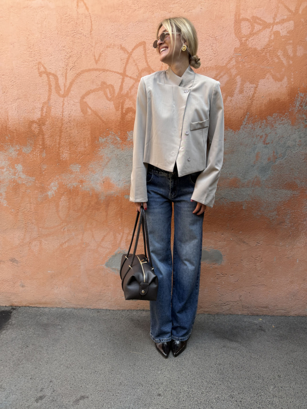 Blazer asymétrique beige