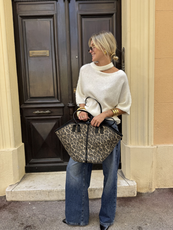ZELA leopard tote bag