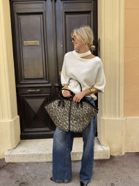 ZELA leopard tote bag