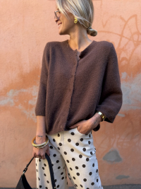 Gilet manches 3/4 chocolat