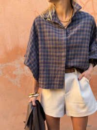 Chemise STEEVE à carreaux choco/marine