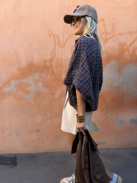 STEEVE chocolate/navy checked shirt