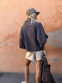 STEEVE chocolate/navy checked shirt
