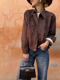 Chocolate velvet jacket