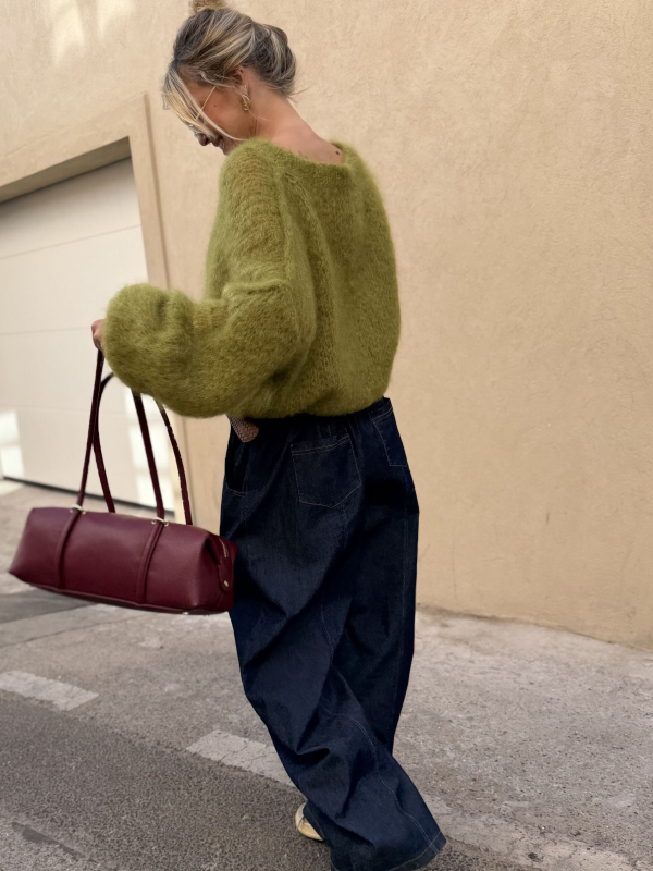 OLSEN oversized olive green sweater