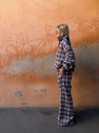 OXFORD sky blue checked pants