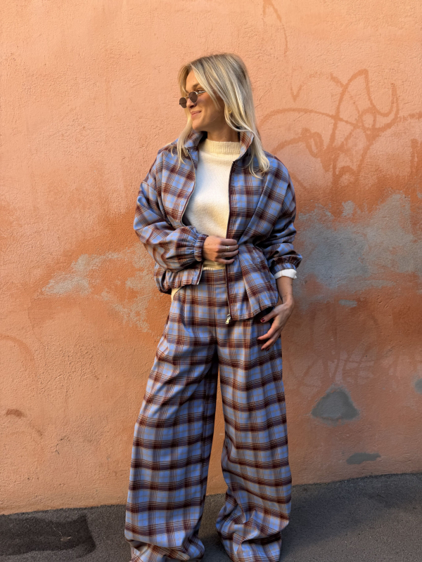 OXFORD sky blue checked jacket