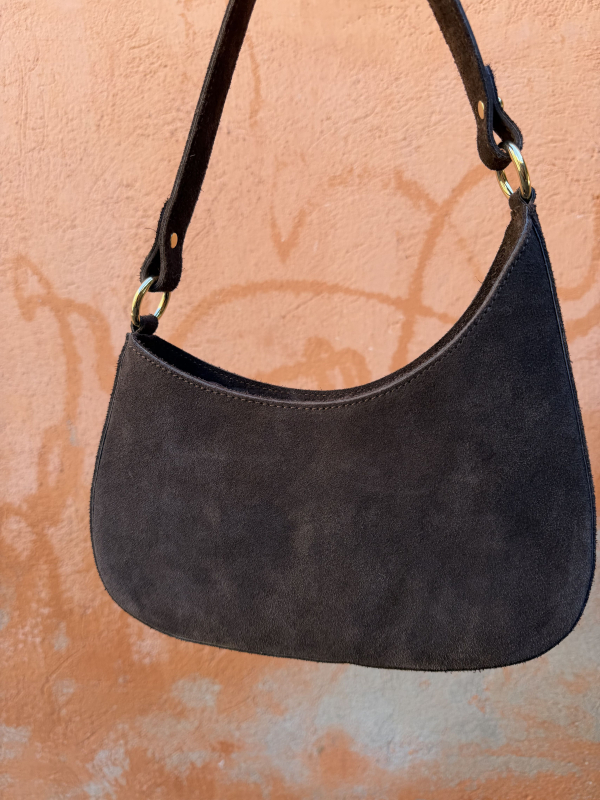Chocolate suede bag