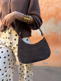 Chocolate suede bag