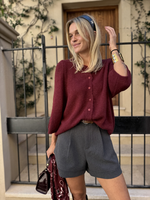 Burgundy 3/4 sleeve vest