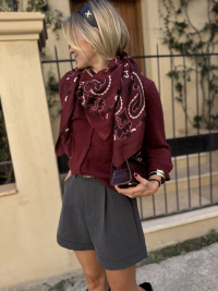 Burgundy bandana scarf