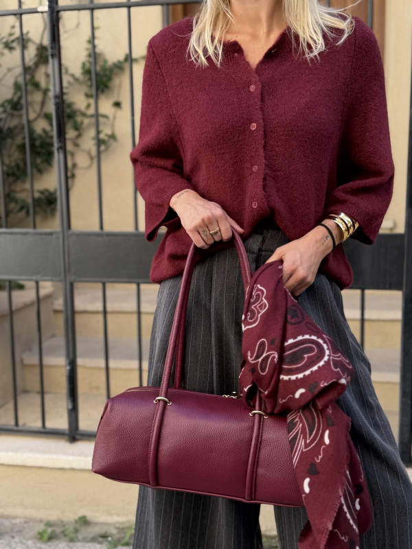 Burgundy bandana scarf