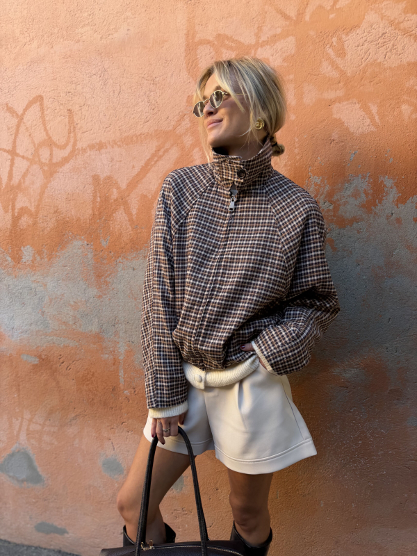 Camel checked jacket