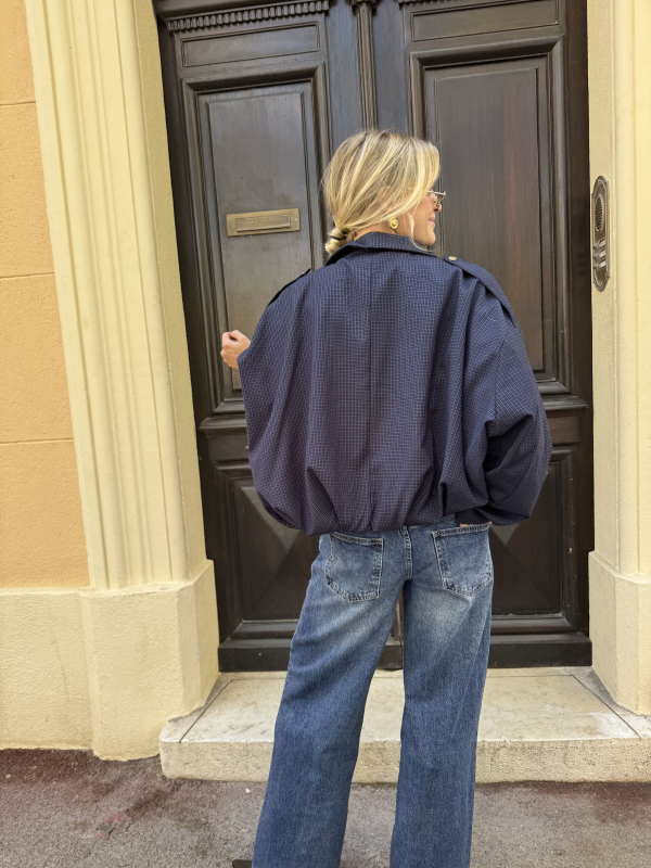 Veste à carreaux marine