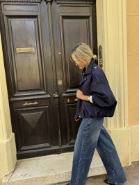 Navy checked jacket