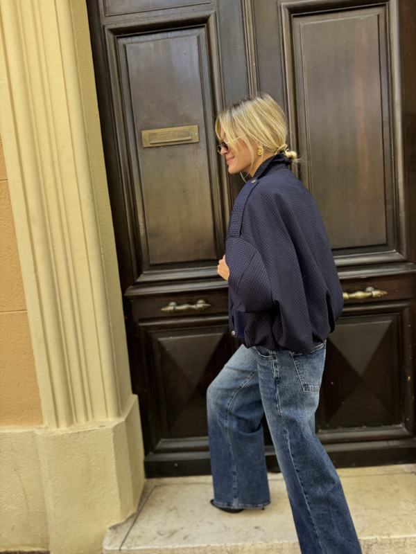 Navy checked jacket