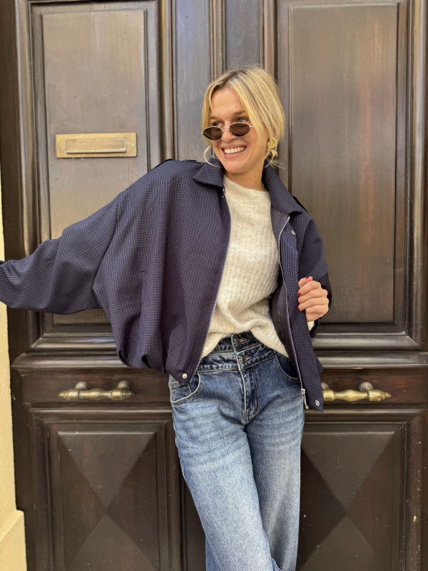 Navy checked jacket