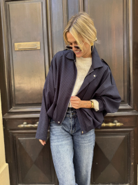 Veste à carreaux marine