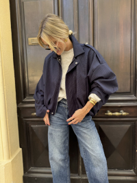 Navy checked jacket