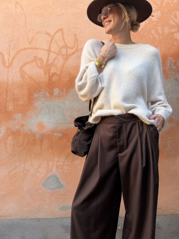 Pantalon EDWARD choco à pinces