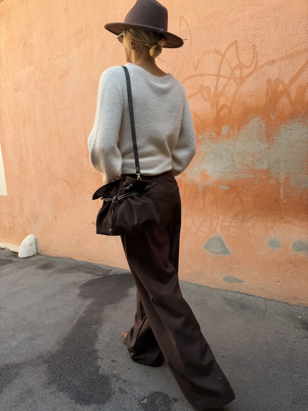 Pantalon EDWARD choco à pinces