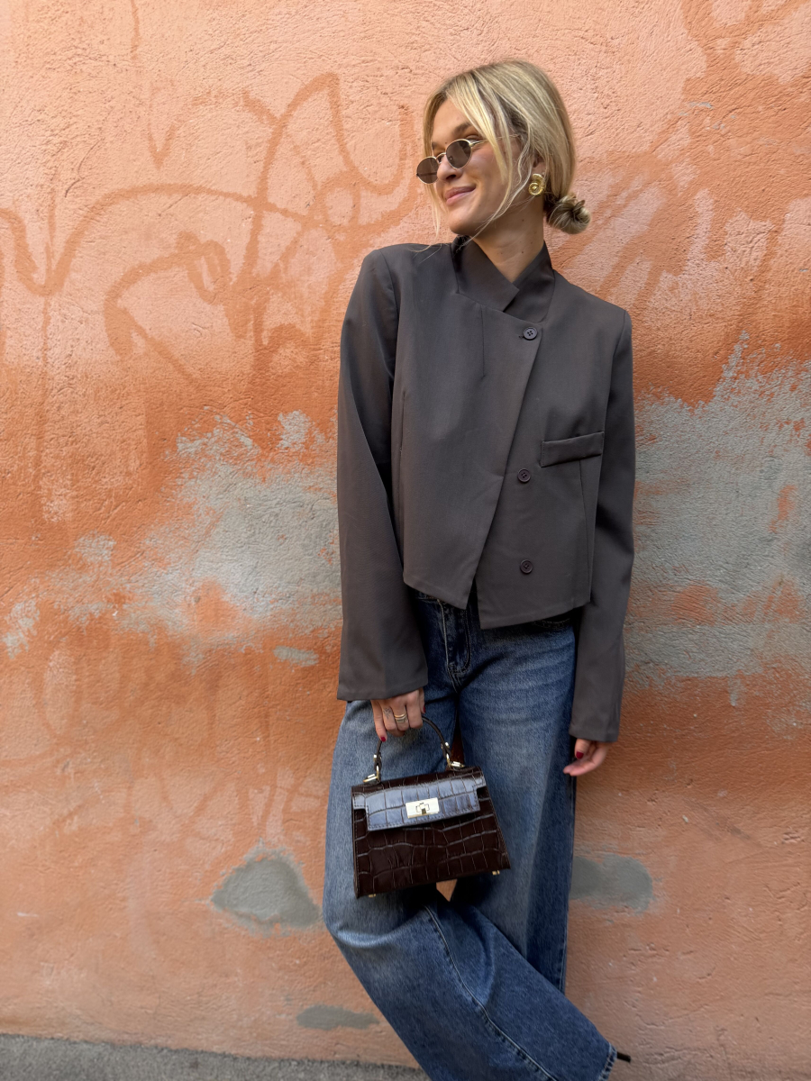 Blazer asymétrique chocolat