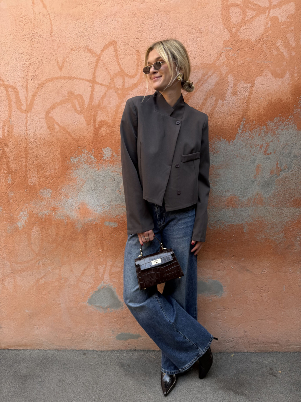 Blazer asymétrique chocolat