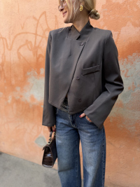 Blazer asymétrique chocolat